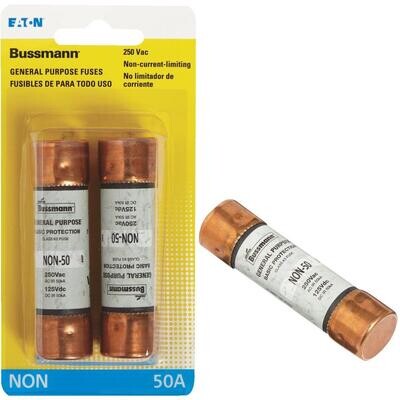 Bussman BP/NON-50 Non-Delay Cartridge Fuse, 50A 2Pk