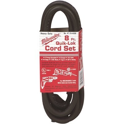 Milwaukee 48-76-4008 Quik-Lok Cord, 8Ft