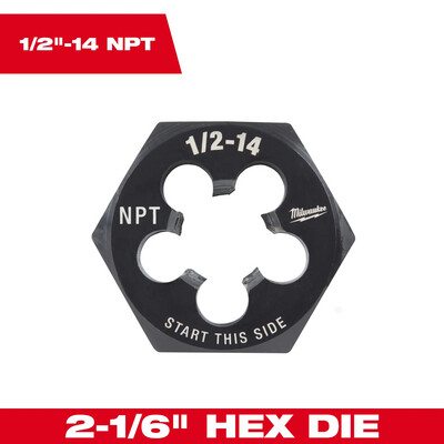 Milwaukee 1/2&quot;-14 NPT Hex Die