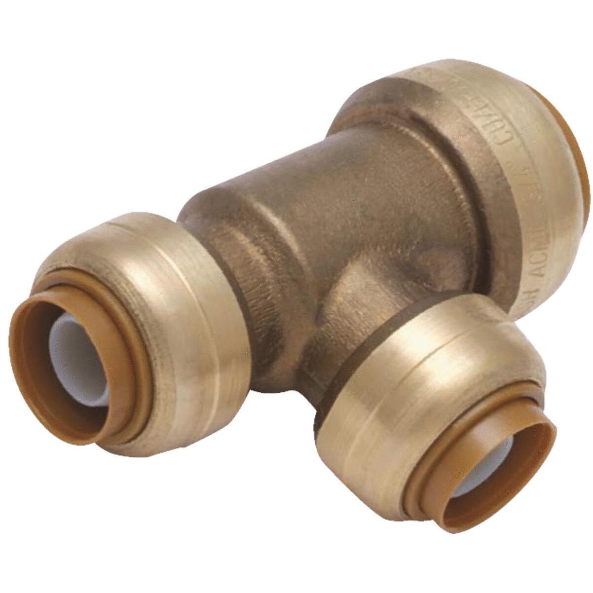 Sharkbite U412LFA Brass Tee, 3/4&quot;X3/4&quot;X1/2&quot;
