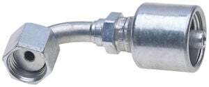 Hydraulic Fitting, 1/4&quot;X3/8&quot; Female Flat Face O-Ring  90Deg