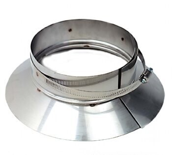Stainless Steel Storm Collar w/Clamp, 7&quot;