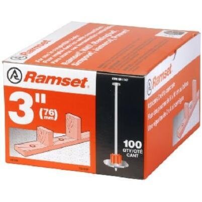 Ramset 007886 Washered Drive Pins, 3&quot;  100BX