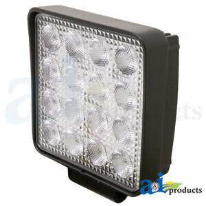 Square Led Work Lamp, 4-1/4&quot;, Flood Pattern, 3360Lm