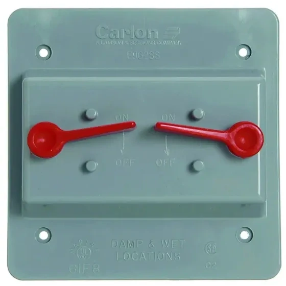 Carlon E9G2SSNR Wet Location 2-Gang Switch Cover