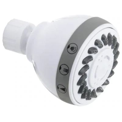 PlumbPak K704WH White 3-Pattern Shower Head
