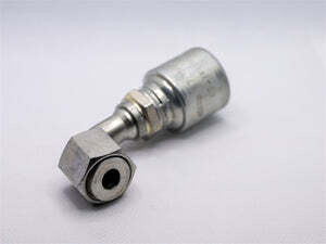 Hydraulic Fitting, 3/8&quot;X1/2&quot; Female Flat Face O-Ring  90Deg