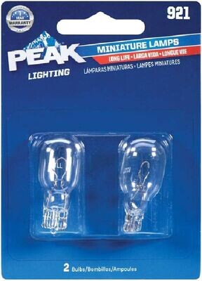 PEAK 921LL-BP Auto Mini Bulbs, 2Pk