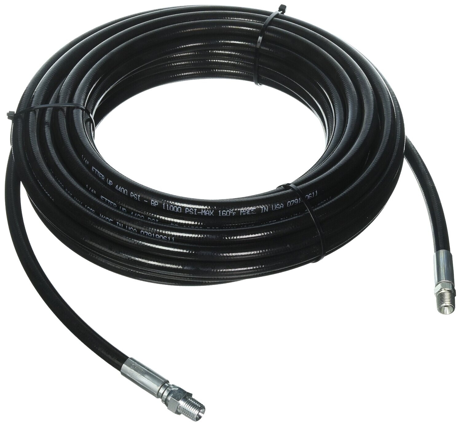 Sewer Jetting Pressure Washer Hose, 1/4&quot;X50Ft, 1/4&quot; M x 1/4&quot; M Swivel, 4400 PSI, 160°F