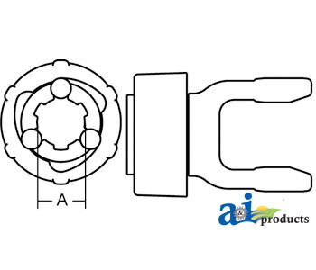 Metric QD Pto Yoke, 8-Series 1-3/8 21-Spl
