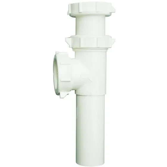 PlumbPak PP66-8W White Plastic End Outlet Tee &amp; Tailpiece, 1-1/2&quot;