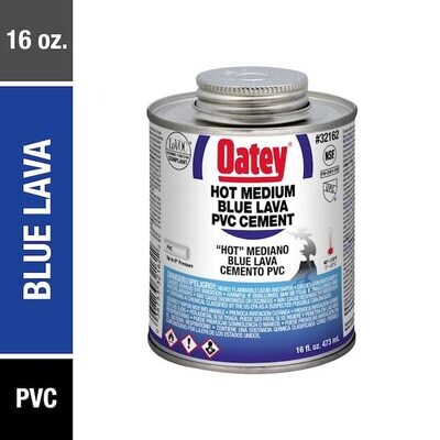 Oatey 32162 Hot Medium Blue PVC Cement, 16oz