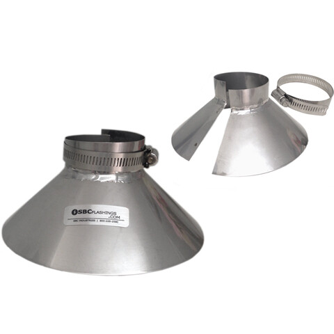SS Storm Collar w/Clamp, 6&quot;