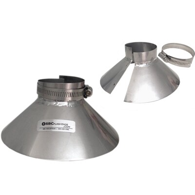 SS Storm Collar w/Clamp, 6&quot;