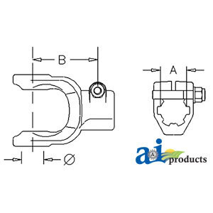 Walterscheid 2500-Series Metric Implement Clamp Yoke, 1-3/4&quot;-20Spline