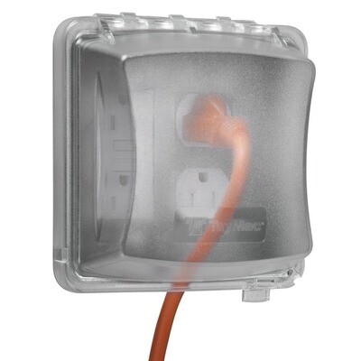 Hubbell MM2410C Weatherproof Double Gang Exterior In Use Receptacle Cover
