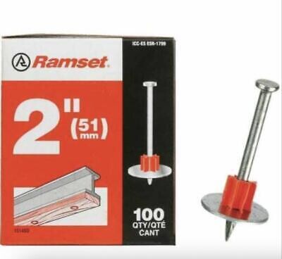 Ramset 00806 Washered Drive Pins, 2&quot;  100BX