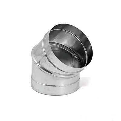 SS Stove Pipe Ell, 7&quot; X 45Deg.