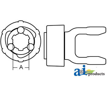 QD Pto Yoke, B&amp;P 7-Series 1-3/8&quot; 6-Spline