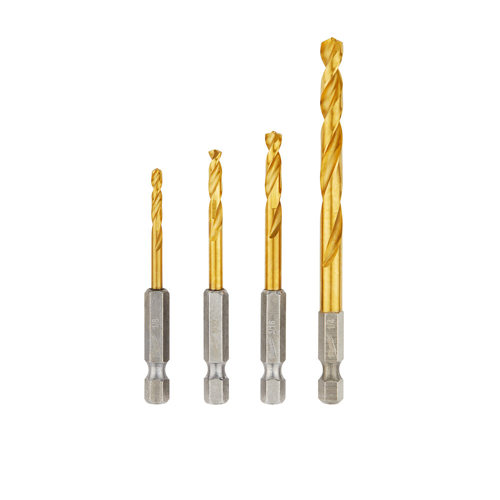 Milwaukee Red Helix Titanium Impact Ready Drill Bit Set, 4PC