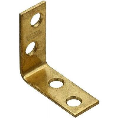 National Hardware N190-827 Corner Brace, 1-1/2&quot;X5/8&quot; Brass  4Pk