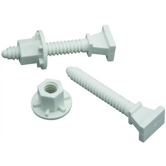 PlumbPak PP835-19 White Plastic Toilet Bolt Set