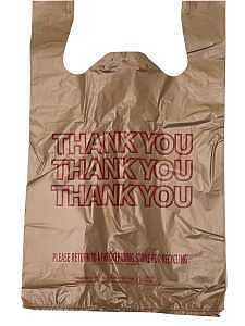 R3 100600003 Flat T-Shirt Shopping Bag,  -Thank You