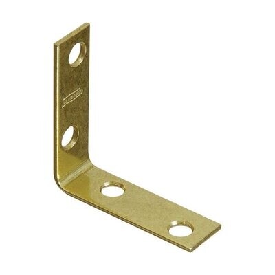 National Hardware N190-835 Corner Brace, 2&quot;X5/8&quot; Brass  4Pk