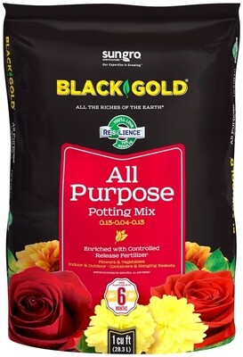 Sun Gro 1410102 1.0 Black Gold Potting Soil, 1CF