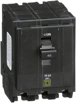 Square D QO Circuit Breaker, 3-PH 40A