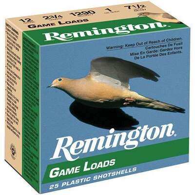 Remington Game Load, 12Ga, 7.5 Shot, 2-3/4&quot;  Bx25