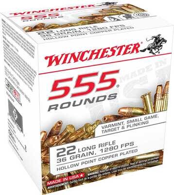 Winchester 22LR555HP ​22LR 36G Ammo, 555Ct