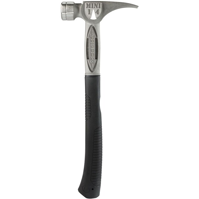 Stiletto Curved Handle Milled Face Titanium Hammer, 14oz, 16&quot; OAL