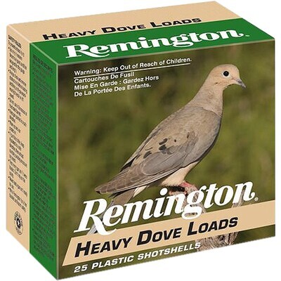 Remington Heavy Dove Loads, 12Ga Ammo, 2-3/4&quot;, 7-1/2 Shot, 1255FPS, 20Ct