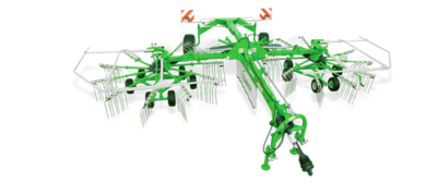 Samasz 2-Rotor, Center Delivery Trailed Rake, Working width: 23&#39;7&quot; - 24&#39;11&quot;, Transport width: 9&#39;6&quot;