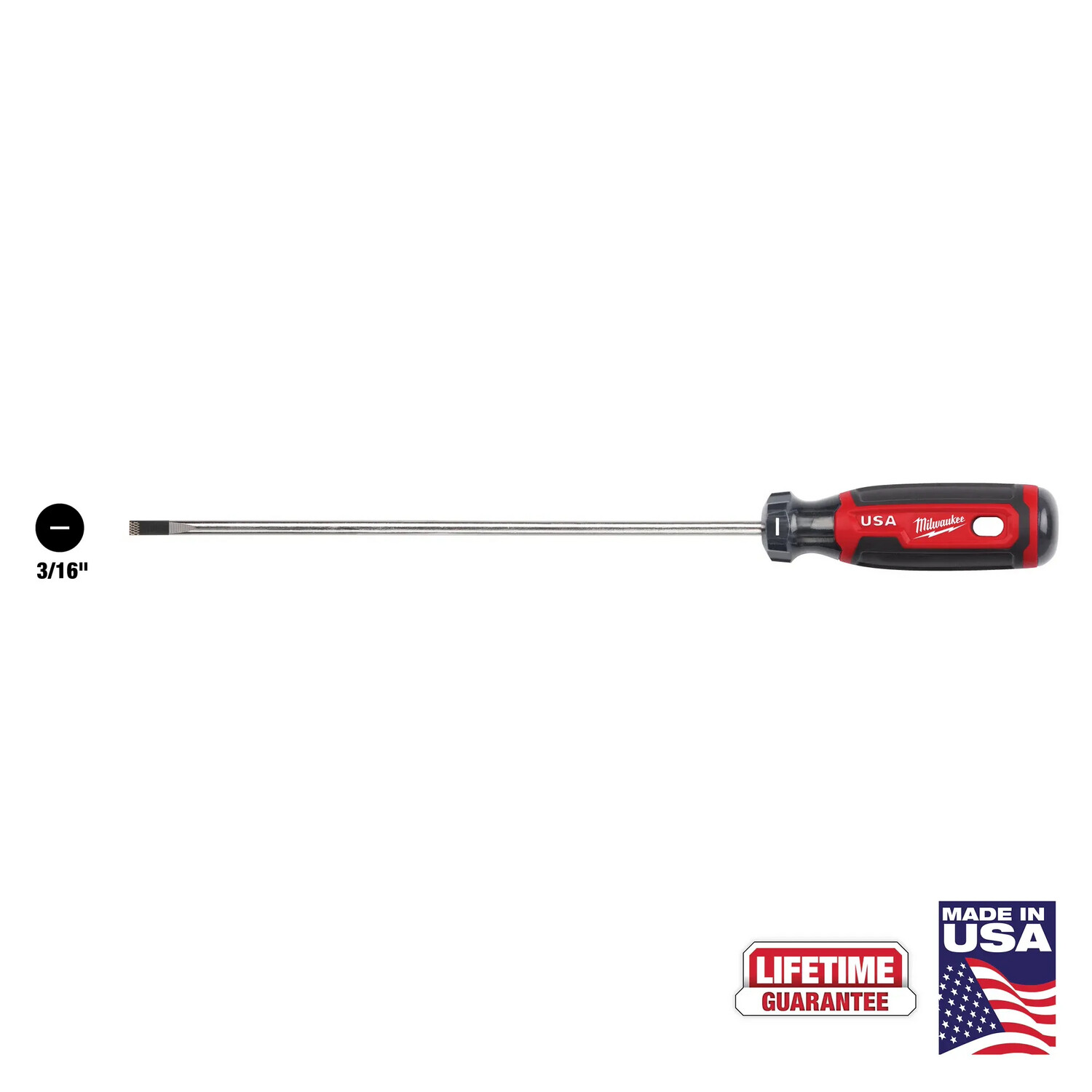 Milwaukee USA Cushion Grip Cabinet 8&quot; Screw Driver