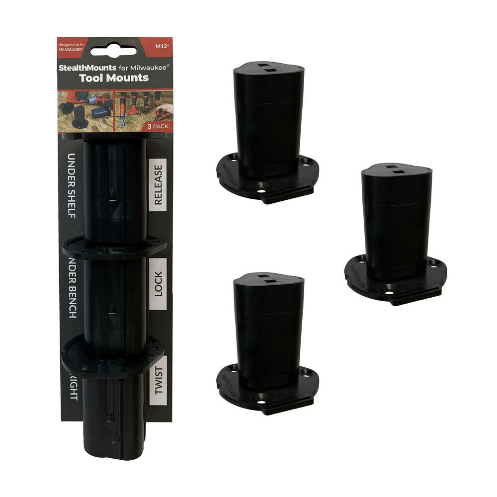 StealthMounts Tool Mounts for Milwaukee M12 Tools, 3Pk