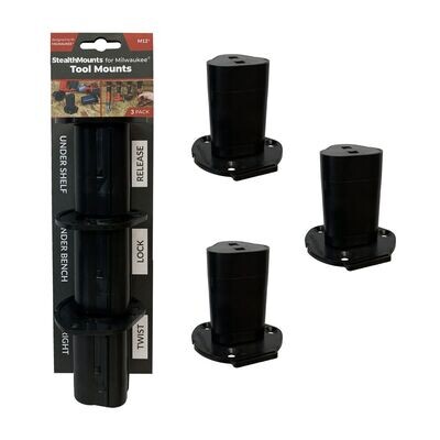 StealthMounts Tool Mounts for Milwaukee M12 Tools, 3Pk