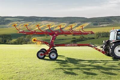 Sitrex High Capacity 28Ft 14-Wheel Hay Rake, 28Ft Working Width, 55&quot; Wheels