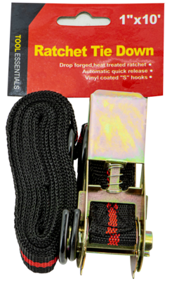 Ratchet Strap Tie Down, 1&quot;x10Ft
