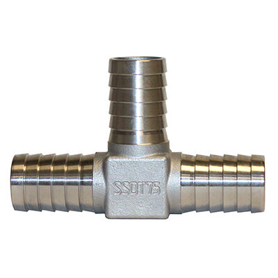 Merrill Mfg Stainless Steel Tee, 3/4&quot;X3/4&quot;X3/4&quot; Barb
