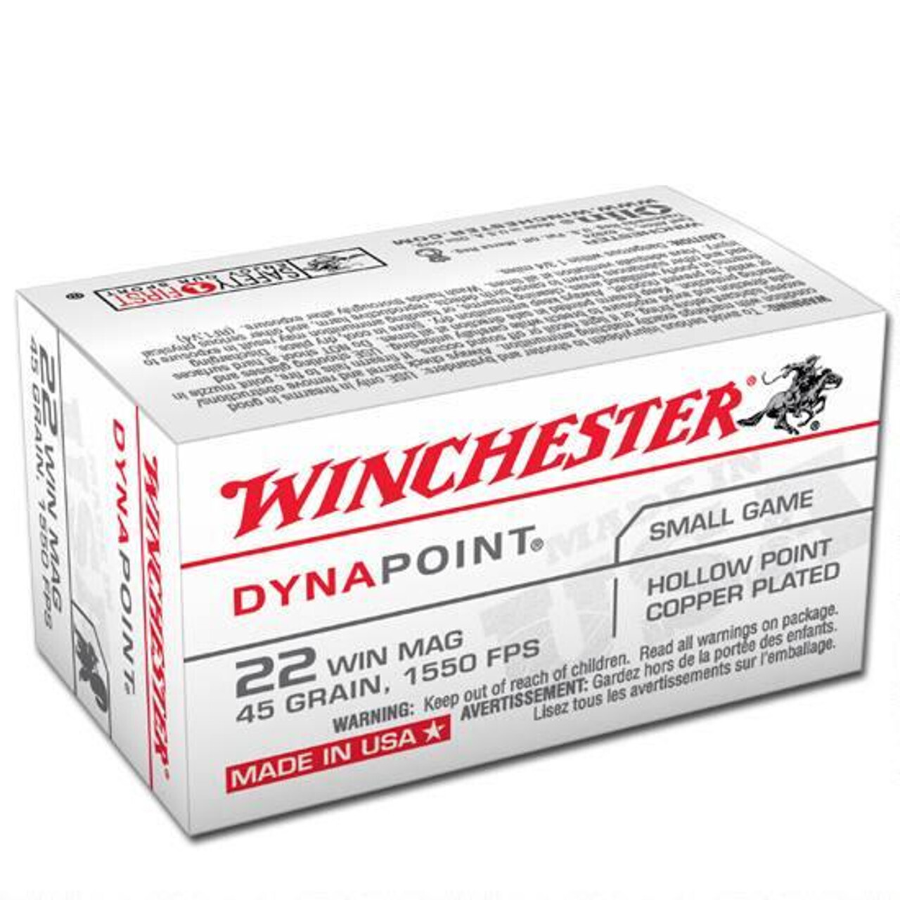 Winchester DynaPoint 22 Mag. 45G 1550FPS HP, 50Ct