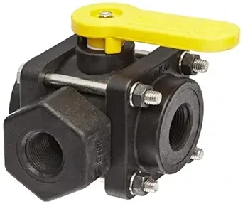 Poly 3-Way Ball Valve, 3/4&quot;