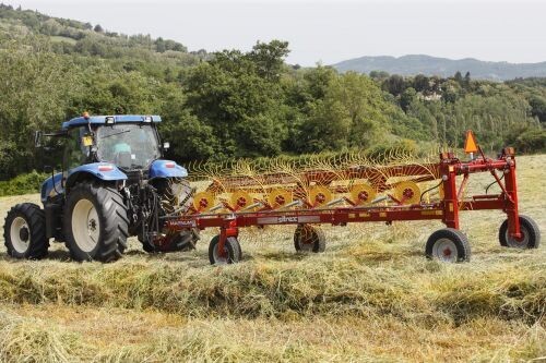 Sitrex Evolution 12-Wheel Bi-Fold Rake, 25&#39; 3&quot; Working Width, 55&quot; Wheels