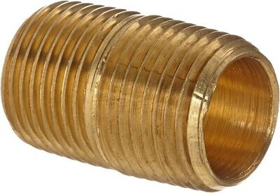 Anderson Metals  Brass Pipe Nipple, 3/8 X Close