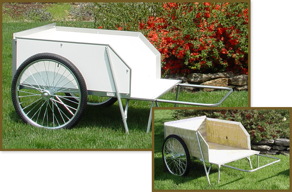 Conestoga Garden Cart w/White Poly Floor &amp; Sides, 26&quot; Wheels