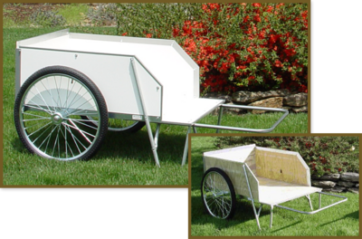 Conestoga Garden Cart w/White Poly Floor &amp; Sides, 26&quot; Wheels