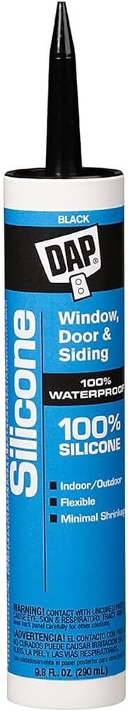 DAP 08642 Black Silicone Window and Door Caulk, 10.1oz