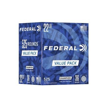 Federal Champion .22 LR 36GR HP, 1260FPS  525Ct