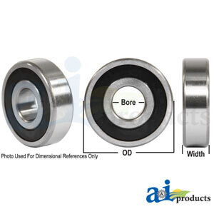 Round Bore Ag Bearing, 0.631"X2.0472"X 0.831"X0.591"